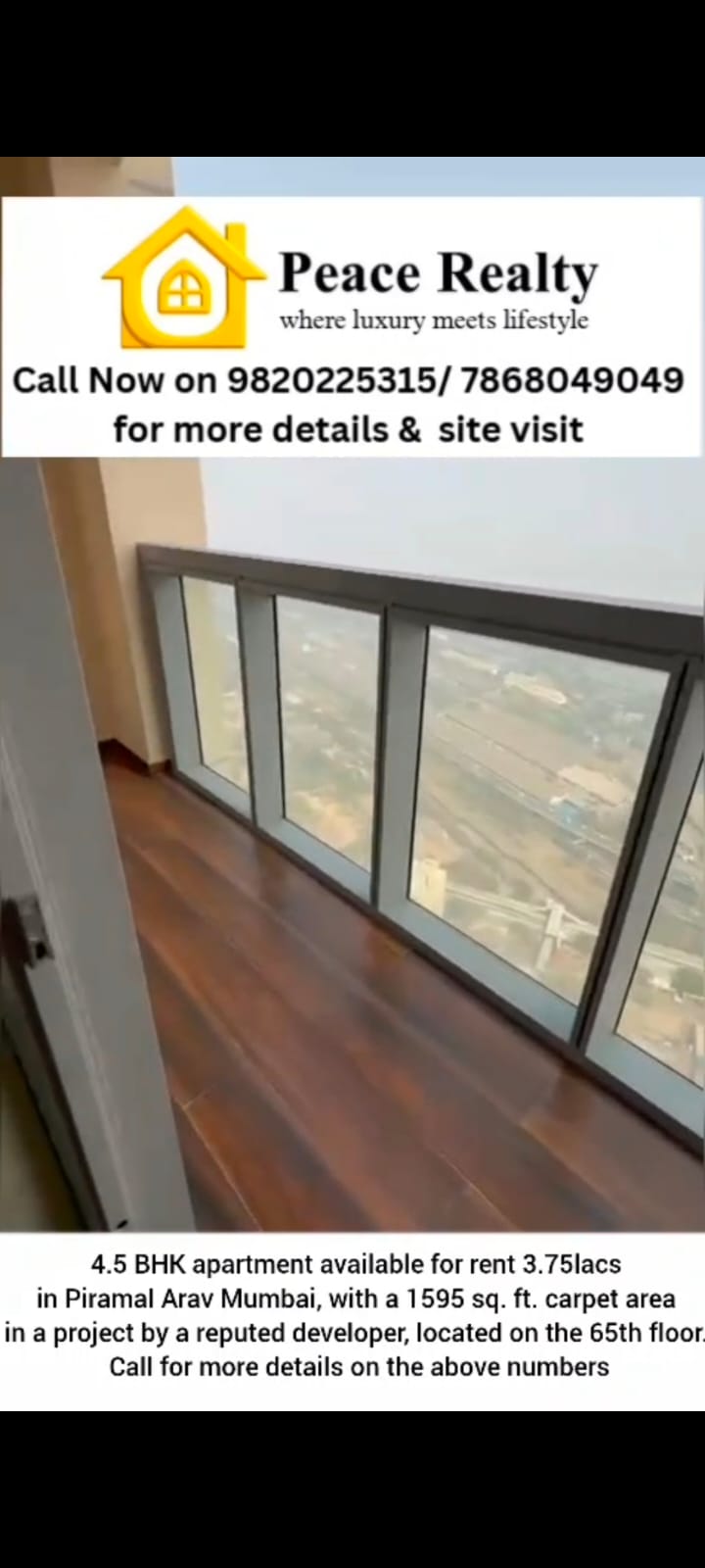 4.5 BHK for Rent in Piramal Arav - Mumbai